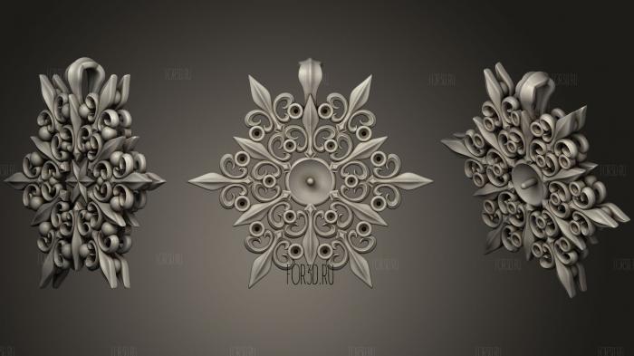 Snowflake Pendant stl model for CNC